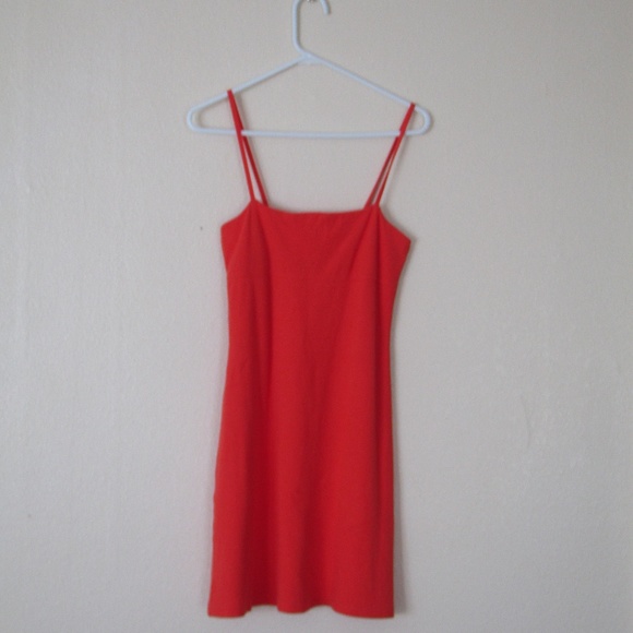 Vintage Dresses & Skirts - Vintage y2k Orange Ribbed Mini-Dress, M